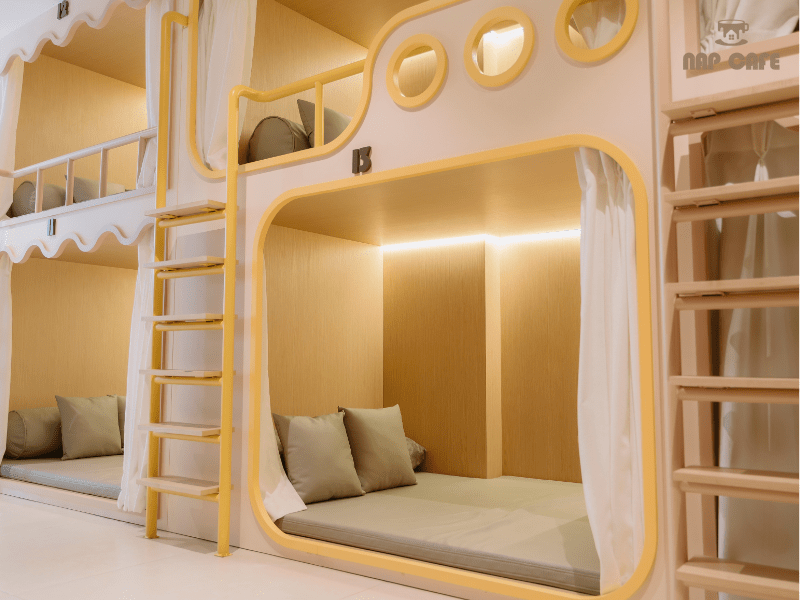 Khu Cafe Bed zone thích hợp để bạn ngã lưng, chợp mắt