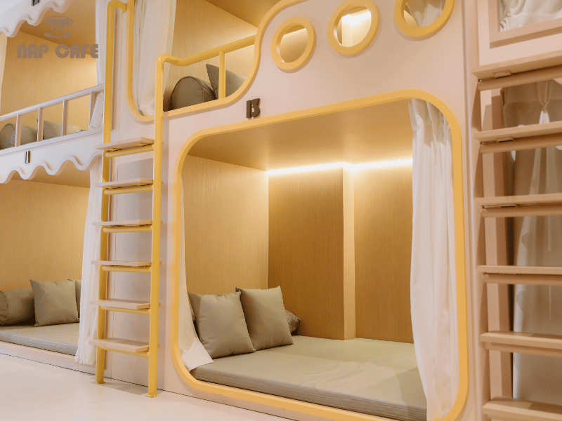 Giường nằm bed zone để nghỉ ngơi, cải thiện tâm trạng
