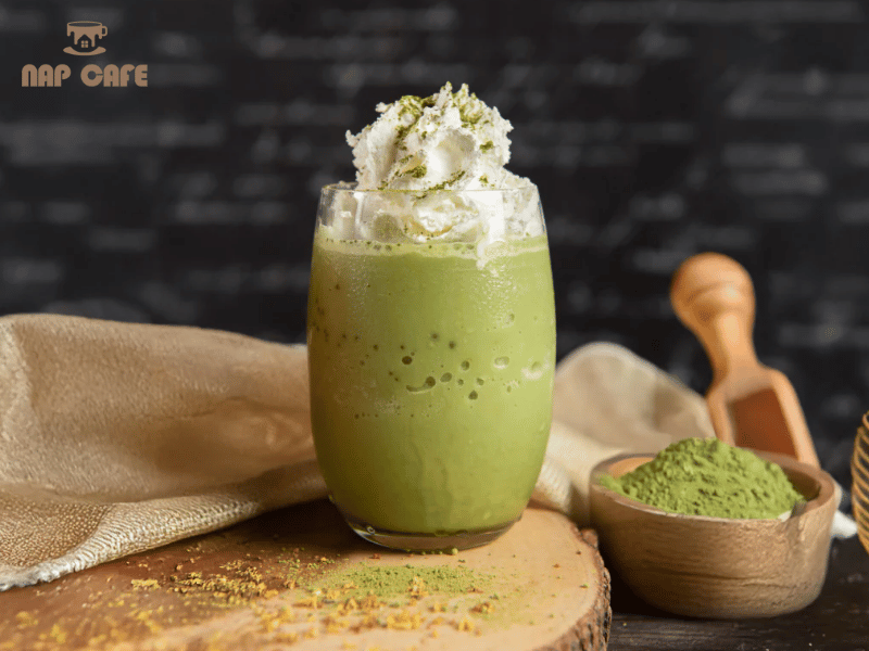 Giá cả ly Matcha Frapp tại Nap Cafe siêu hợp lý chỉ từ 65K