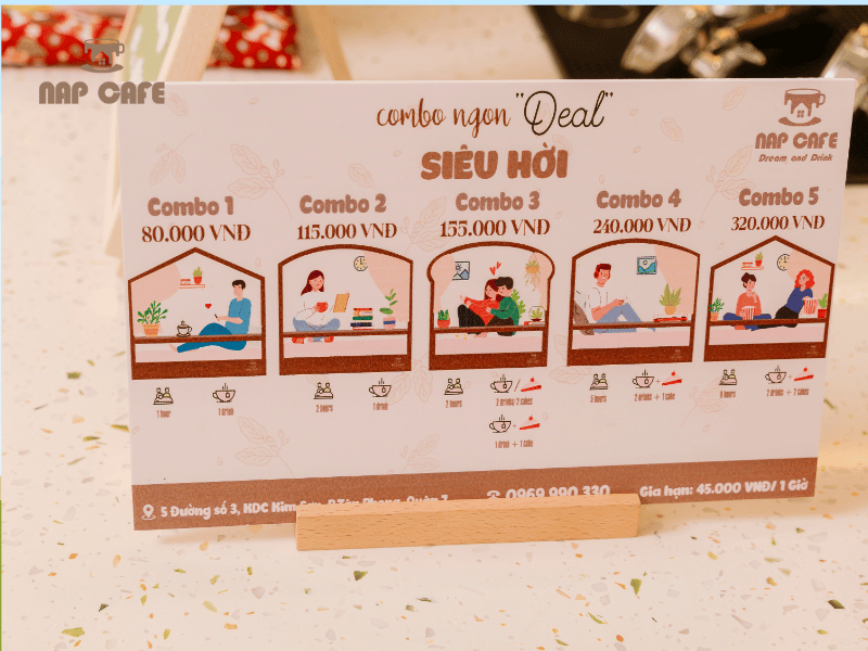 Nap Cafe là quán cà phê có phòng riêng cho nhóm tại quận 7 với giá sinh viên hợp lý