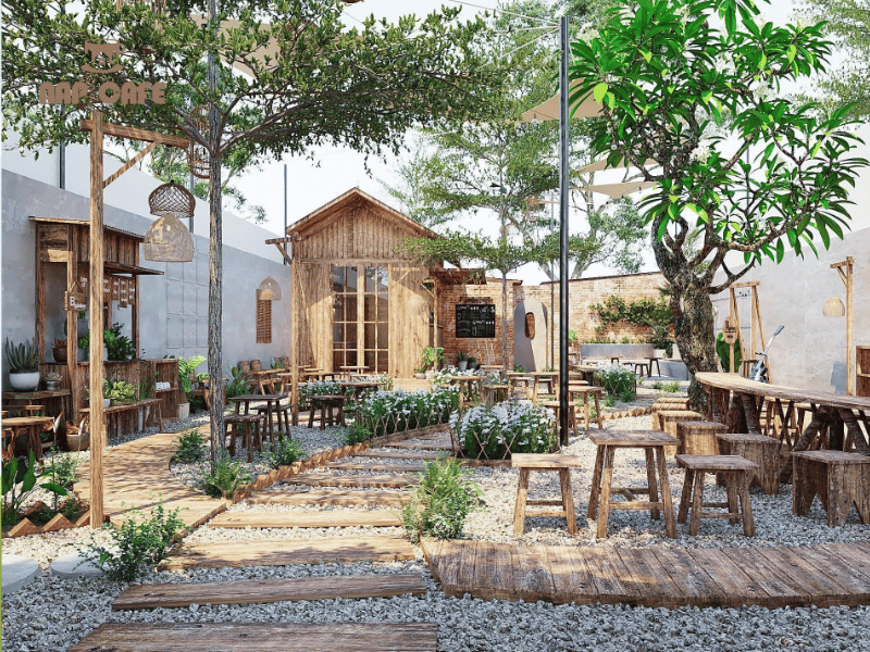 Quán cafe với phong cách thiên nhiên gần gũi cũng là sở thích của nhiều bạn trẻ